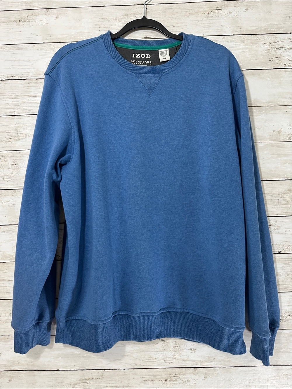 Izod Advantage Performance Stretch Crewneck Sweatshirt Blue Men's Large